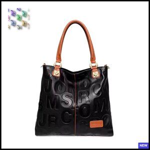 Large Capacity Cowhide Bucket Handbag Elegant Shoulder Bag with Detachable Strap